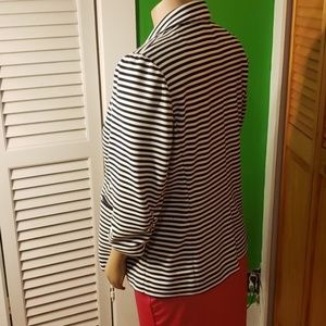 Black & White 3/4 sleeves stripe Jacket